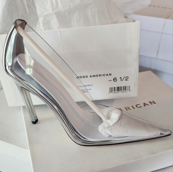 New! GOOD AMERICAN- Cinder-F*cking Rella Glass Pumps - Glass 002 - Size 6.5 - Picture 9 of 10